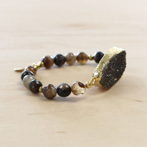 The Daisey - Semi-precious and Gold Plated Druzy Bracelet