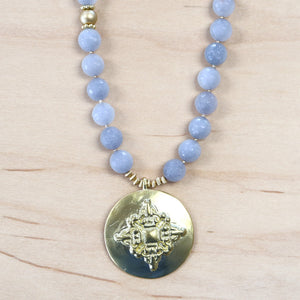 The Megan - Gray Jade and reversible Medalian Necklace