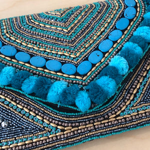 Boho Luxe Hand beaded clutches.
