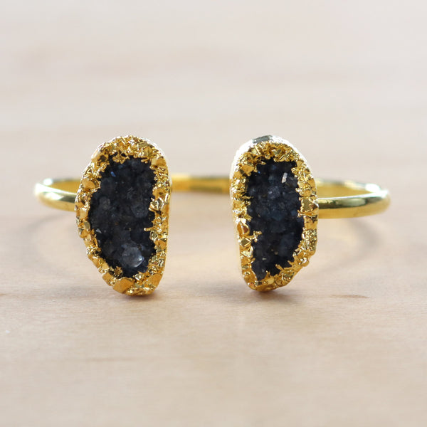The Jocelyn - Gold Plated Druzy Bangle