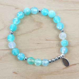 The Bryana - Aqua Banded Blue Agate Bracelet