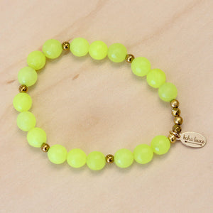 The Dani -Lime Yellow Jade Bracelet