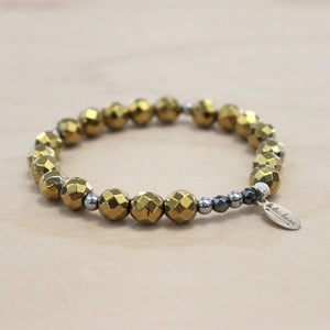 The Ali - Semi-precious Gold Hematite Bracelet