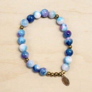 The Aurora - Blue Marble Mashan Jade Bracelet