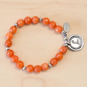 The Savannah - Orange Jade Bracelet