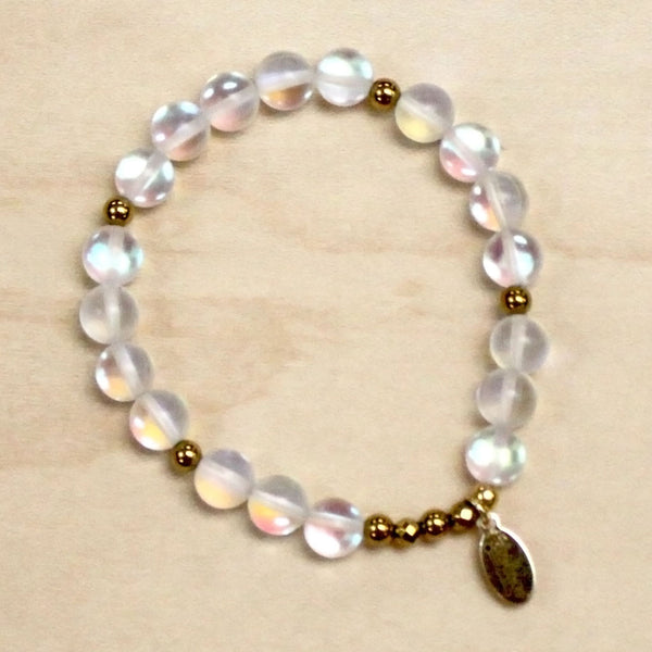 The Ophelia -  Frosted White Opal Bracelet