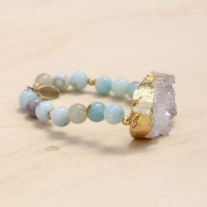 The Becca - Semi-precious and Gold Plated Druzy Bracelet