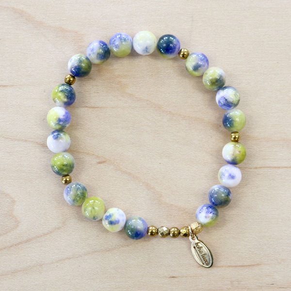 The Krysten - Green Marble Jade Bracelet