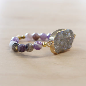 The Grace - Semi-precious and Gold Plated Druzy Bracelet