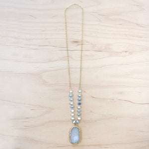 The Victoria - Semi-Precious Chain with Druzy Quartz