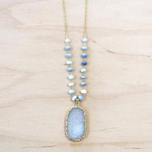The Victoria - Semi-Precious Chain with Druzy Quartz