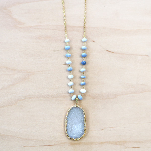 The Victoria - Semi-Precious Chain with Druzy Quartz