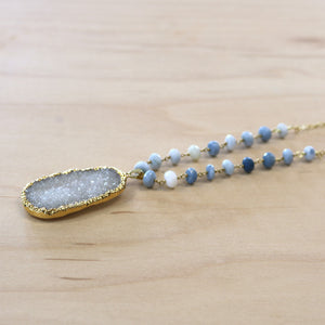 The Victoria - Semi-Precious Chain with Druzy Quartz