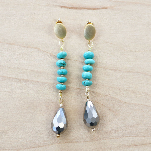 The Cara - Turquoise & Hematite Earrings