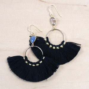The Blaine -  Semi-precious Tassel Earrings