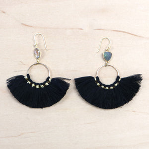 The Blaine -  Semi-precious Tassel Earrings