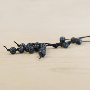The Amanda - Larvakite Semi-Precious Leather Lariat Necklace