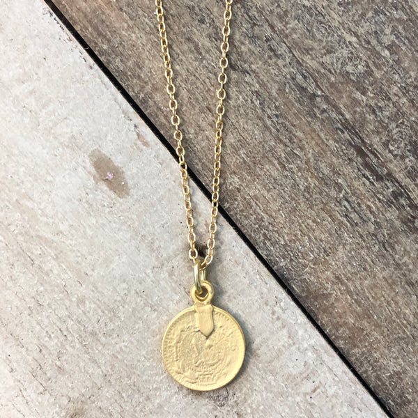 The Brynna - Gold Coin Pendant Necklace