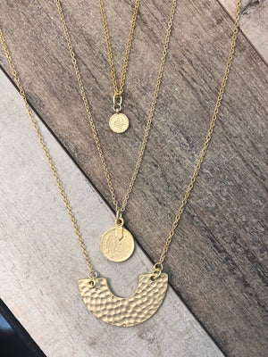 The Brynna - Gold Coin Pendant Necklace