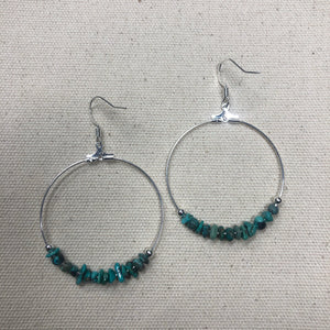 The Natasha - turquoise hoop earrings
