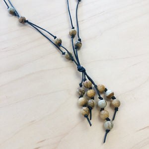 The Amanda - Picture jasper - Semi-Precious Lariat Necklace
