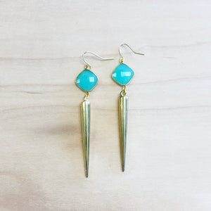 The Allison - Calcedony  + spike earrings