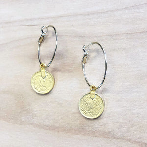The Kat - Hoop + Coin earrings